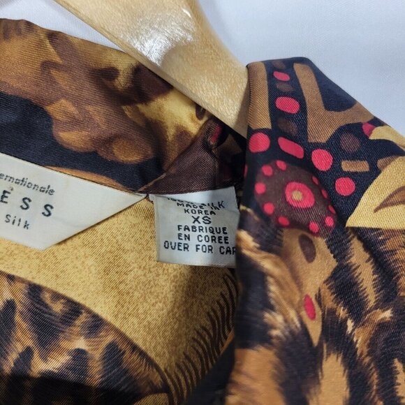 Vintage Compagnie Internationale Express Women's 100% Silk Baroque Top Size XS - Picture 10 of 16